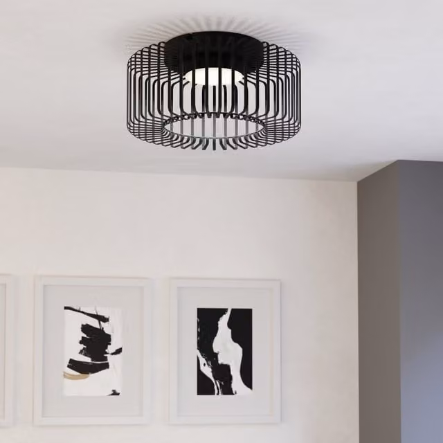 Eglo Ginestrone-Z RGB Steel Ceiling Light in Black