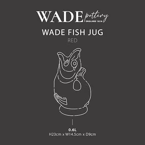 Wade Fish Ceramic Jug, Red, 0.6 l – 5