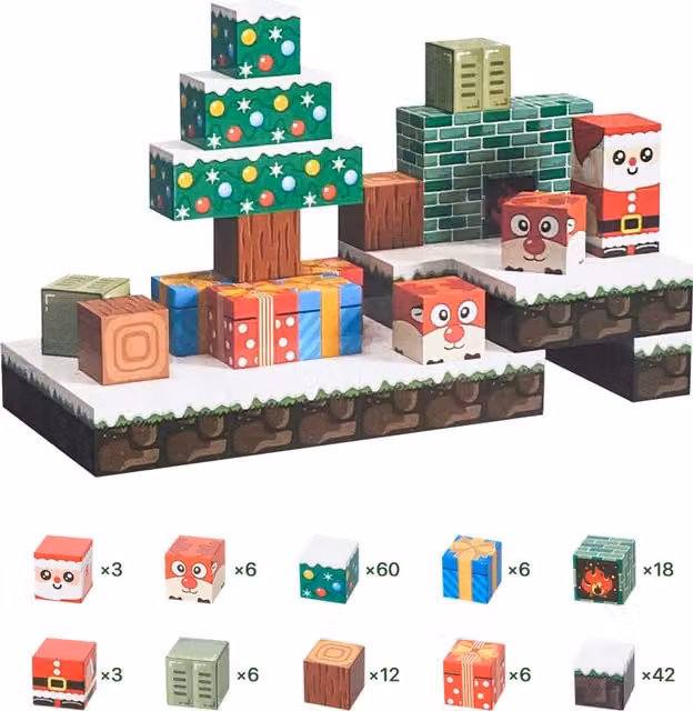 Kidkid Creative Magnetic Block Toy Set in Green and Multicolour