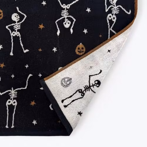 Allure Bath Fashions Luxury Halloween Hand Towels, 100% Cotton, Black, Pack of 2 – 4