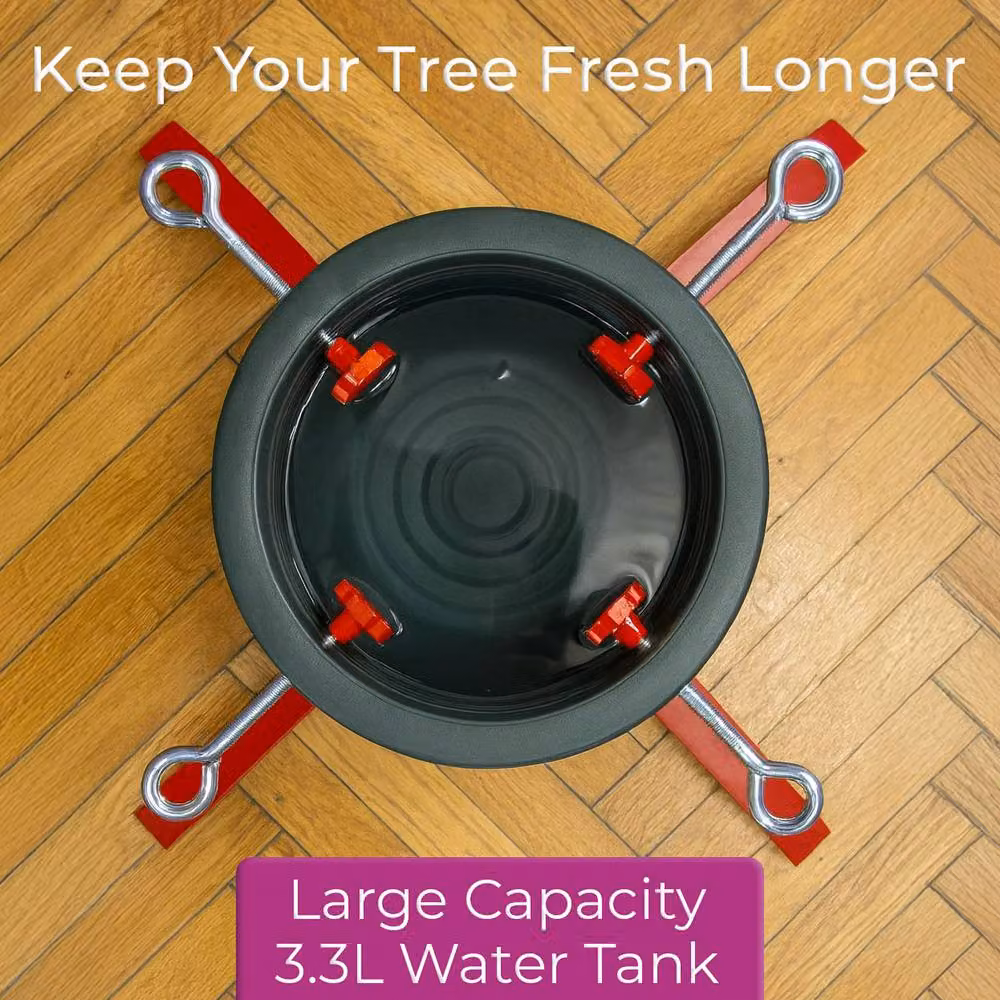 Neo Metal Tabletop Christmas Tree Stand for Real Trees in Green, Red or Multicolour – 2