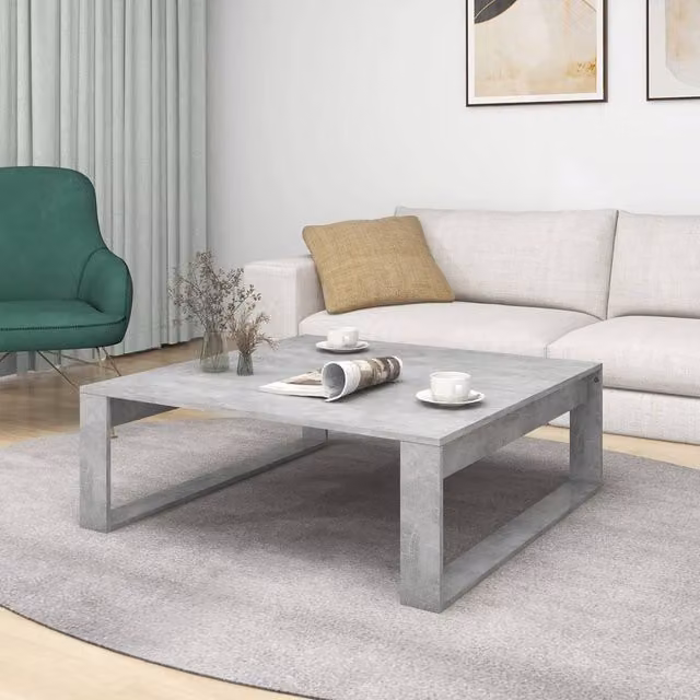 Berkfield Home Decorative Coffee Table in Concrete Grey, W/D/H: 100 x 100 x 35 cm