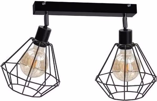 Netlighting Foskal Twin Ceiling Spotlight in Black, 55 cm, 2x E27