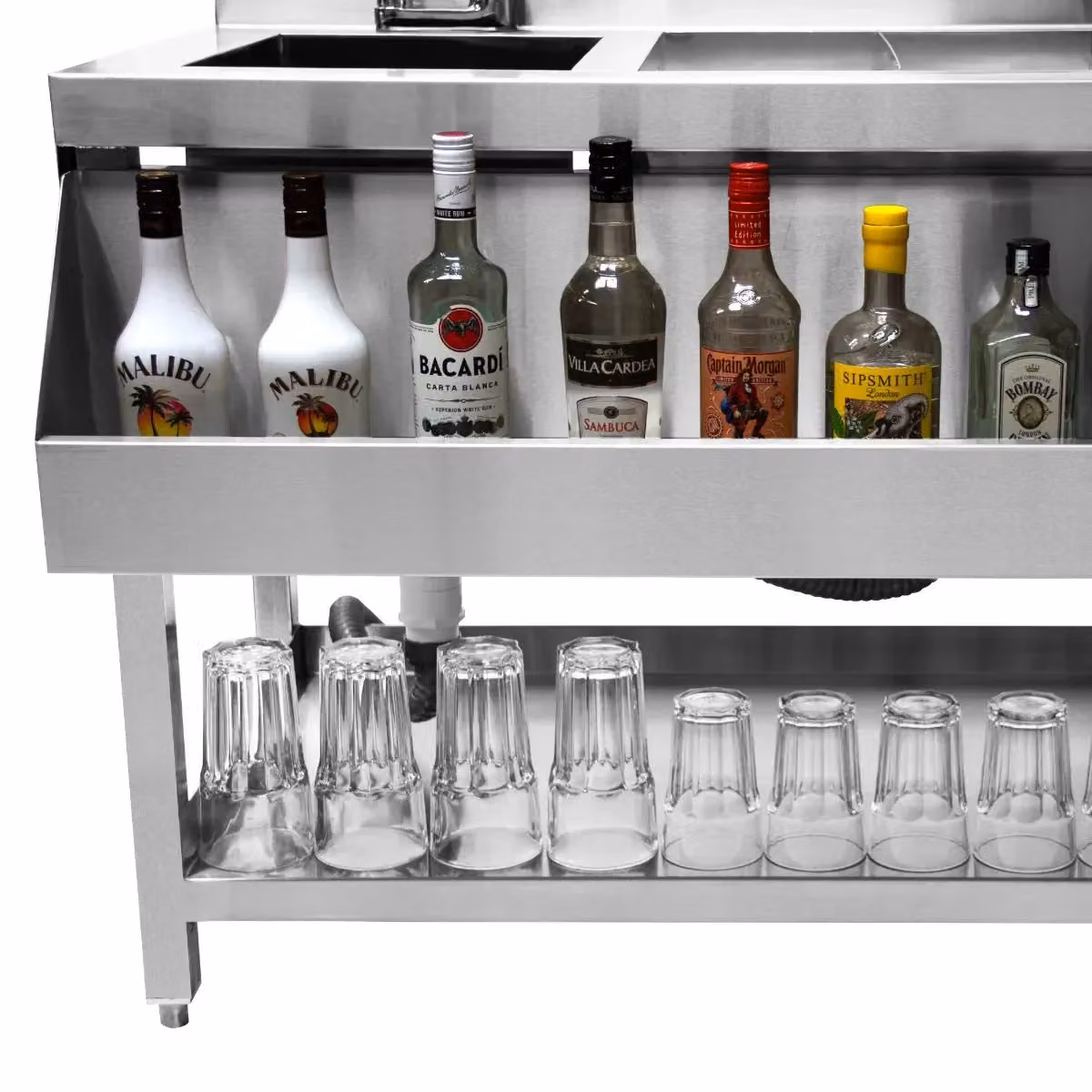 Monstershop Cocktail Bar Station in Silver W/D/H: 80.0 x 135.0 x 42.0 cm – 4