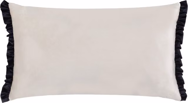 Make It A Home Tilly Rectangular Velvet Cushion Cover in Black and White Lace