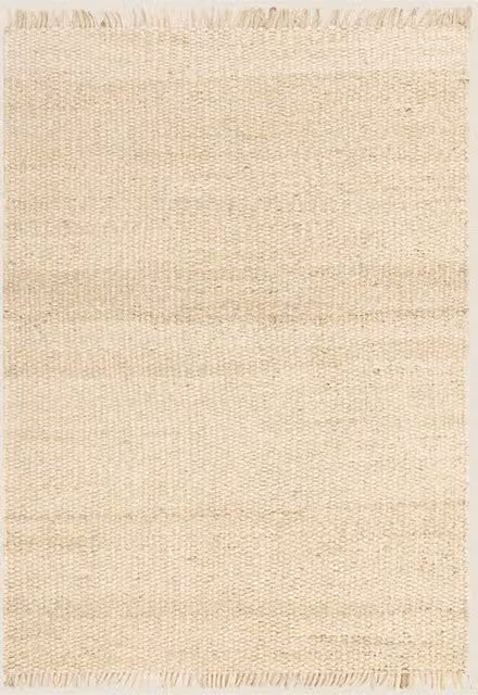 Asiatic Grove Sand Rectangular Flat Weave Wool and Jute Rug with Fringes