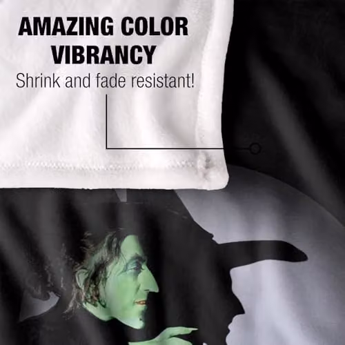 LOGOVISION The Wizard Of Oz Wicked Witch Spotlight Super Soft Silky Touch Fleece Throw Blanket, Multicolour, W: 91 cm, D: 147 cm – 2