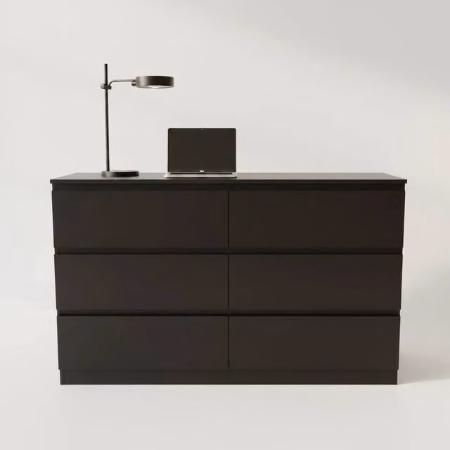 Hinsinc Black 6 Drawer Wooden Bedroom Storage Chest – 1