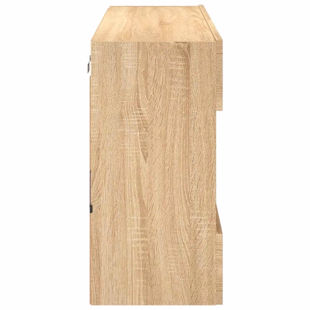 Berkfield Home TV Wall Cabinet with LED Lights in Sonoma Oak Brown, W/D/H: 98.5 x 30 x 60.5 cm – 3