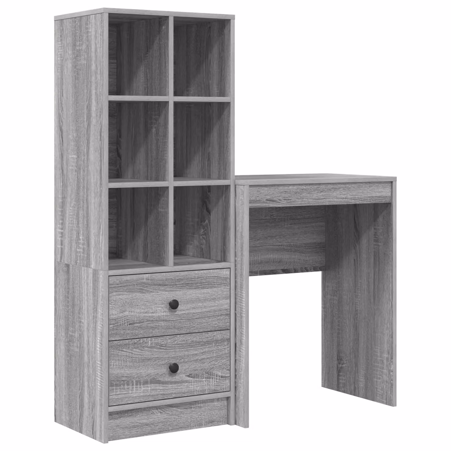 Berkfield Modern Writing Desk with Storage in Grey Sonoma Engineered Wood – 2