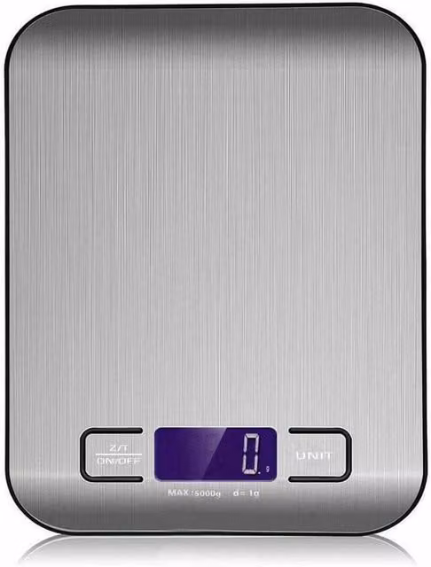 Nestlune Digital LCD Kitchen Electronic Balance in Silver, 1g-5000g, W: 100 cm, D: 15 cm – 1