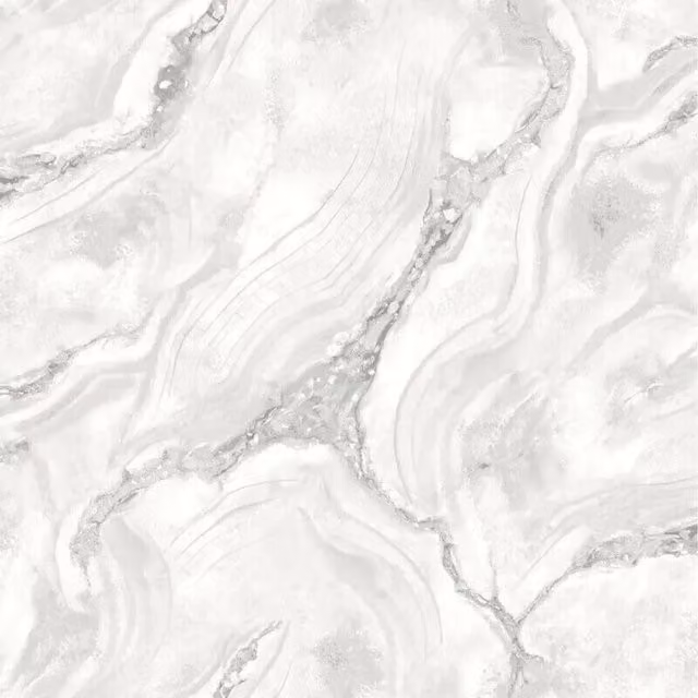 Rasch Palmetto Agate Liquid Marble Abstract Vinyl Wallpaper in White and Pearl Cream Ivory