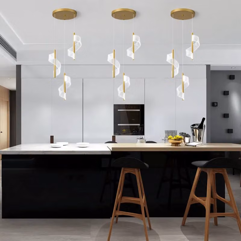 Garwarm 3-Light LED Gold Cluster Pendant Light with Transparent Shades – 2