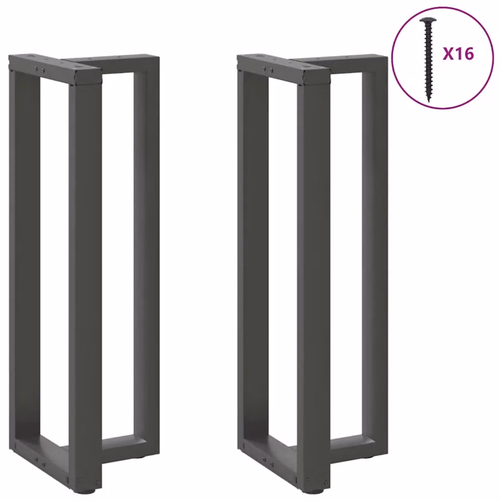 Berkfield Home T-Shaped Bar Table Legs, 2 Piece Anthracite and Black Steel, W/D/H: 50 x 35 x 110 cm – 2