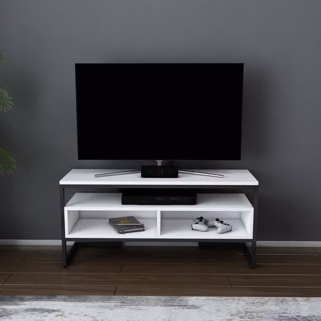Decorotika Merrion Modern TV Unit in Black and White, Height: 51 cm