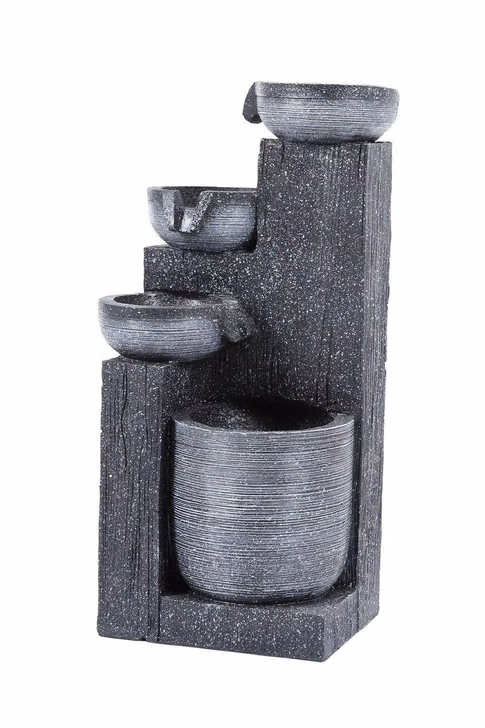 H&O Direct Solar-Powered Stone Water Fountain in Grey – 4