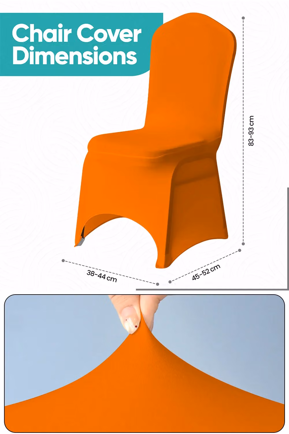 Neel Blue Orange Spandex Arched Front Dining Chair Slipcovers, Stretchable and Washable Fabric – 1