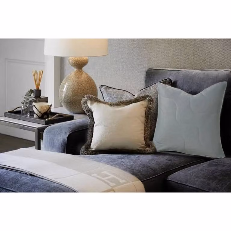 Pawnora Soft Designer Cushion Cover in Grey and White, W/D/H: 50 x 50 x 50 cm