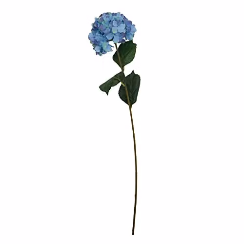 Premier Housewares Blue and Green Artificial Hydrangea Stem, W/D/H: 18 x 18 x 74 cm