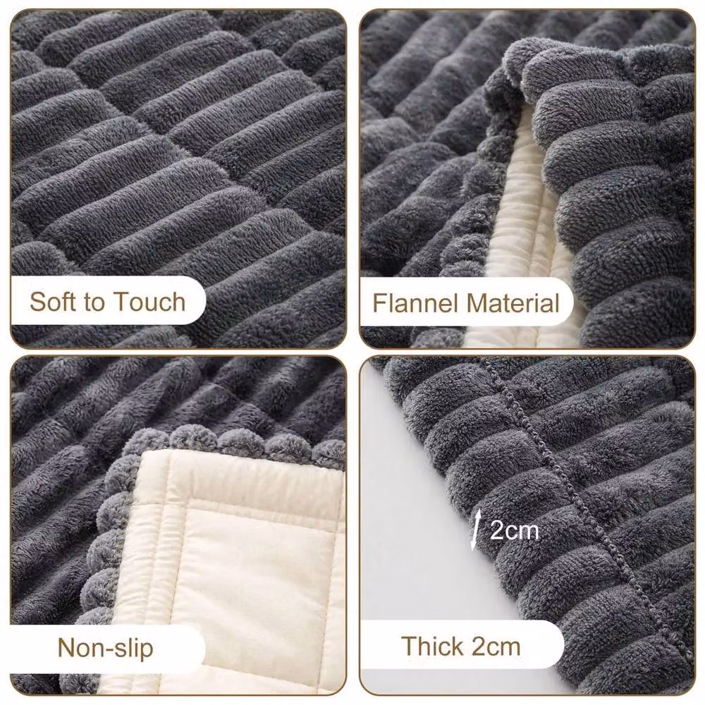 EONLION Washable Thick Sofa Covers in Dark Grey, W/D/H: 120 x 90 x 73.5 cm – 4