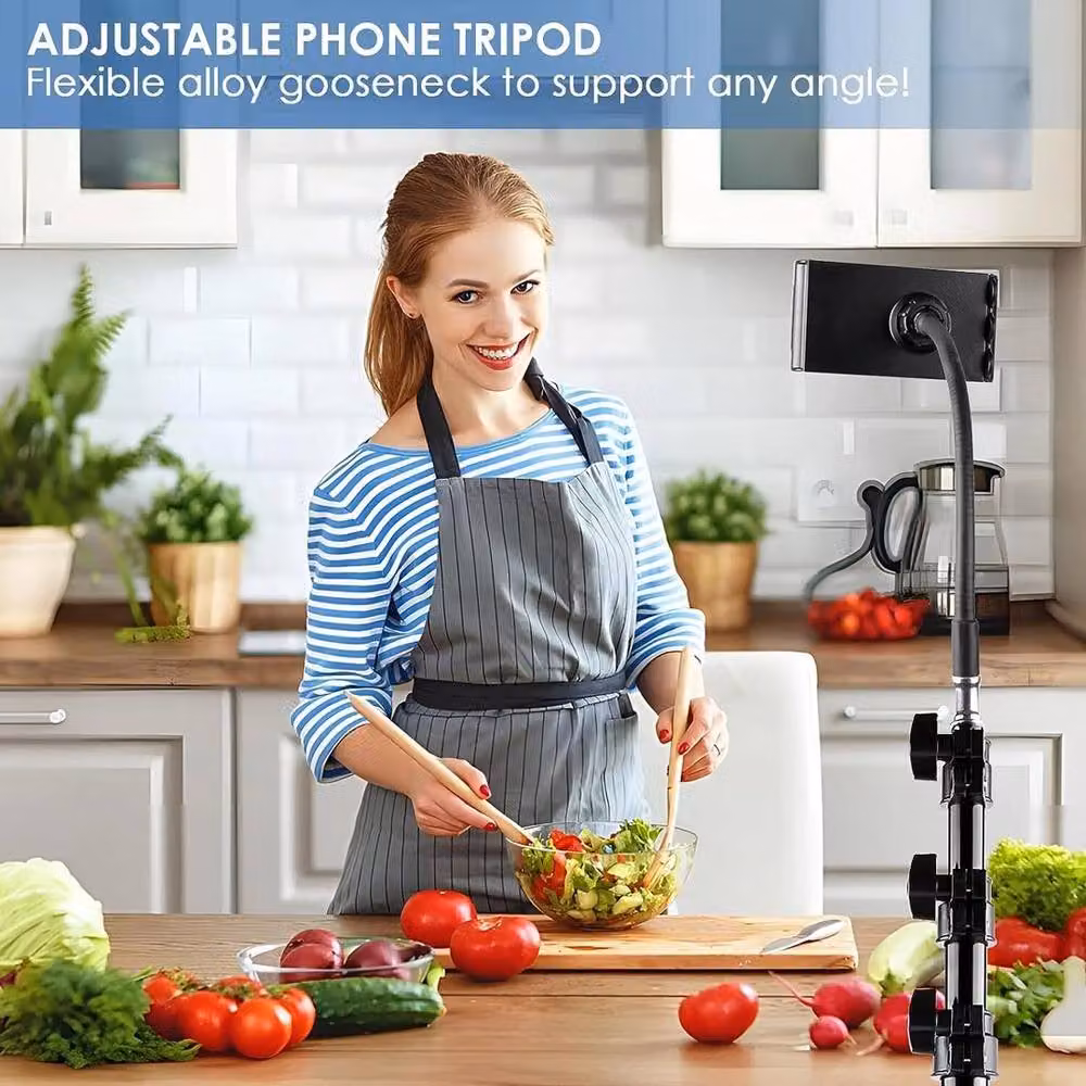 VOGREX Heavy Duty Tall Flexible Phone Tripod Stand, 170 cm, Black – 4