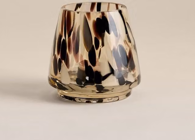 M&S Multicolour Animal Confetti Glass Tealight Holder