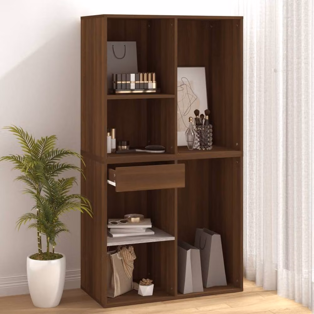 Berkfield Home Cosmetic Cabinet in Brown Oak, W/D/H: 80 x 40 x 75 cm – 5