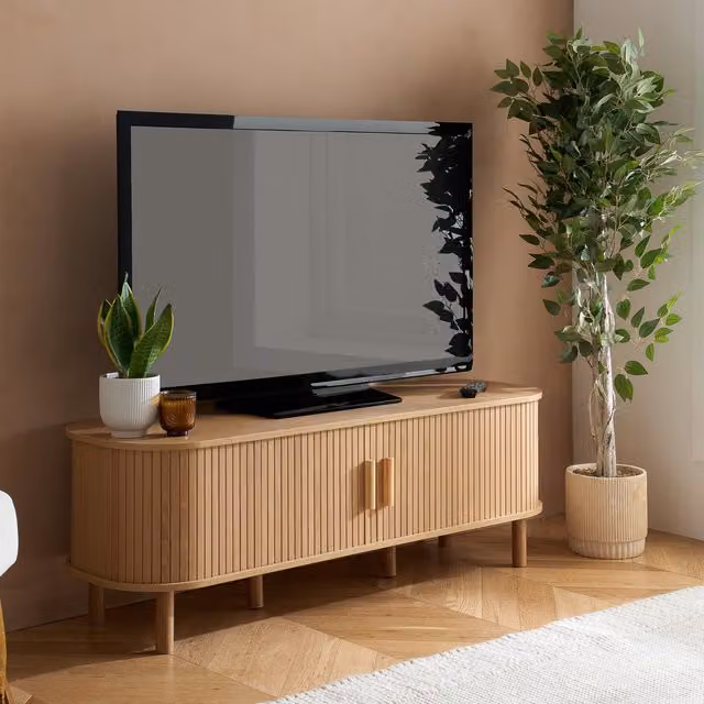 Birlea Axel Fluted TV Unit in Oak Brown