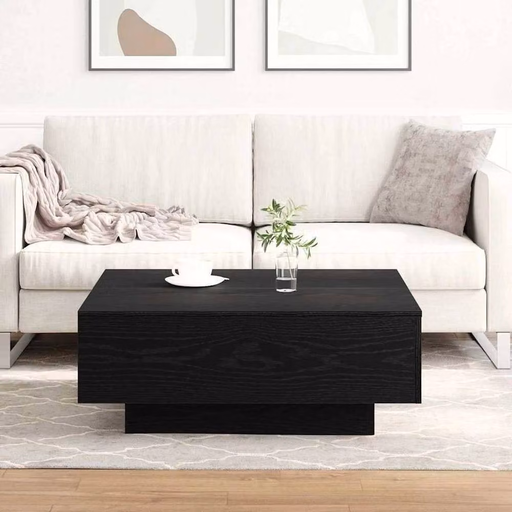 FORGEVIO Modern Square Coffee Table in Black Oak, W/D/H: 80 x 80 x 31 cm – 4
