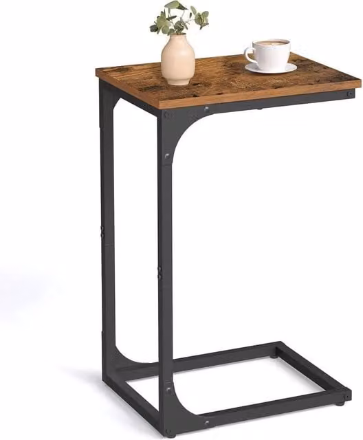FORGEVIO C-Shaped Side Table in Brown and Multicolour, W/D/H: 62.0 x 30.0 x 40.0 cm