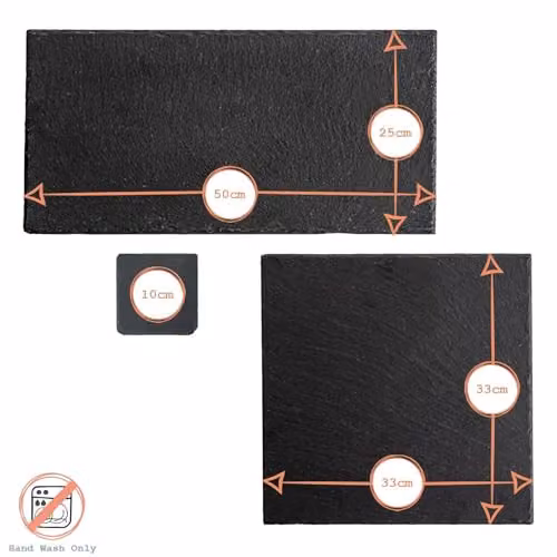 Argon Tableware 13 Piece Square Slate Placemats and Coasters Set in Black, Grey and Multicolour – 3