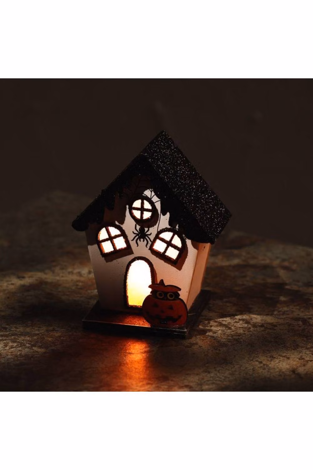 KDMD Spooky Spider House Halloween LED Tabletop Decoration in Black – 2