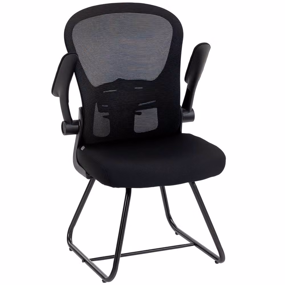 STILVORA Black Conference Chair with Flip-up Arms and Mesh Back – 5