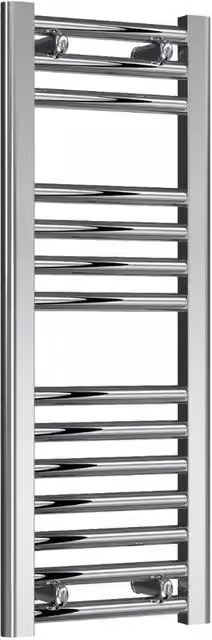 Bathroom Kingdom Diva Silver Steel Straight Heated Towel Rail H: 800 mm, W: 300 mm – 3