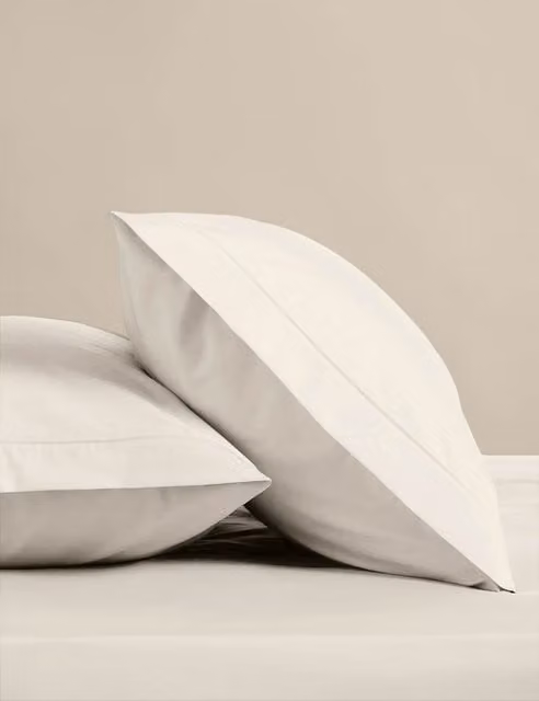 M&S 2 Pack Egyptian Cotton Pillowcases in Beige