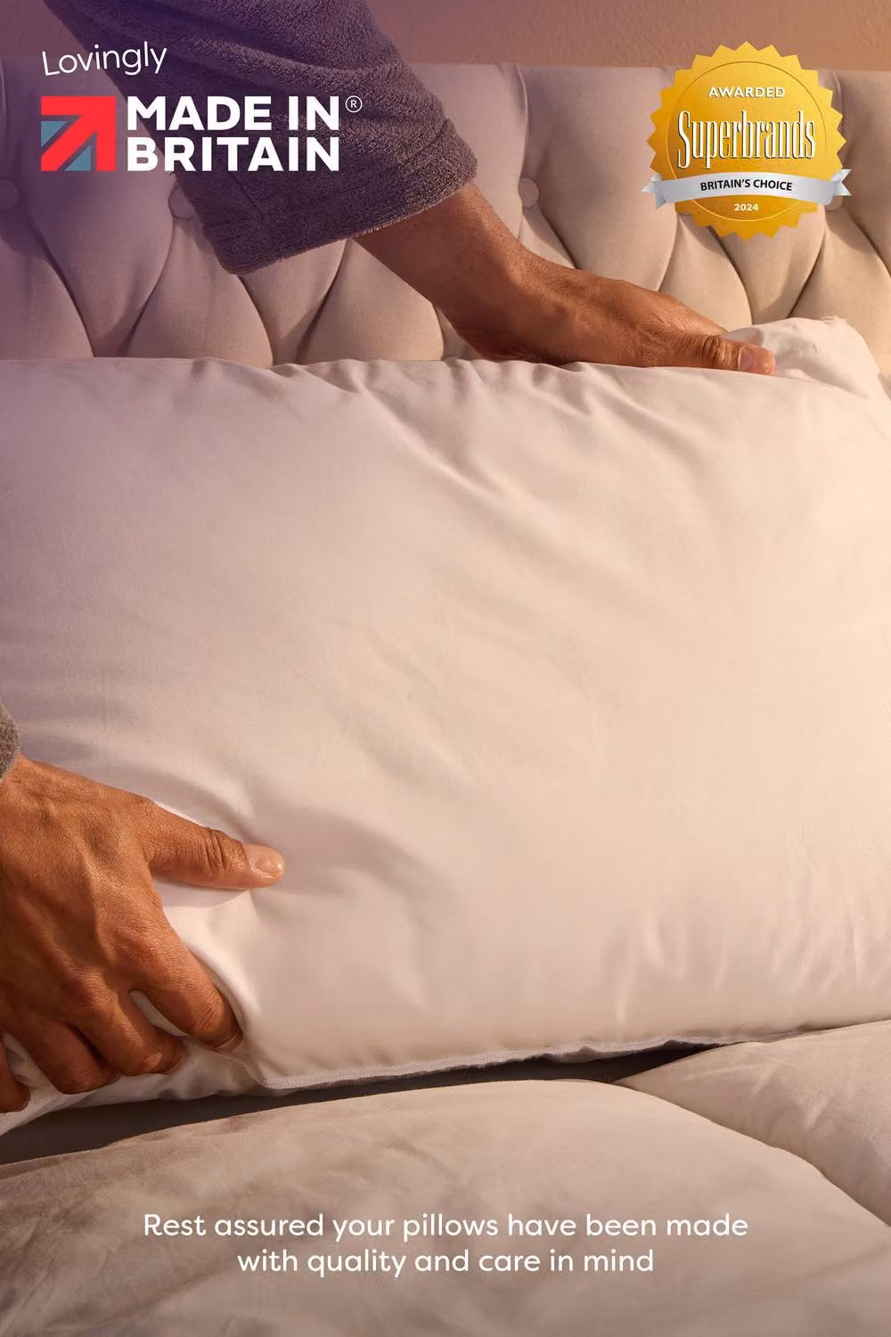 Slumberdown Wonderful Wool Medium Support Pillow with White Cotton Cover, W: 48 cm, H: 74 cm – 2