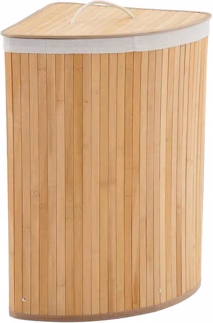 VOGREX Bamboo Laundry Hamper with Removable Bag, Beige, 58L