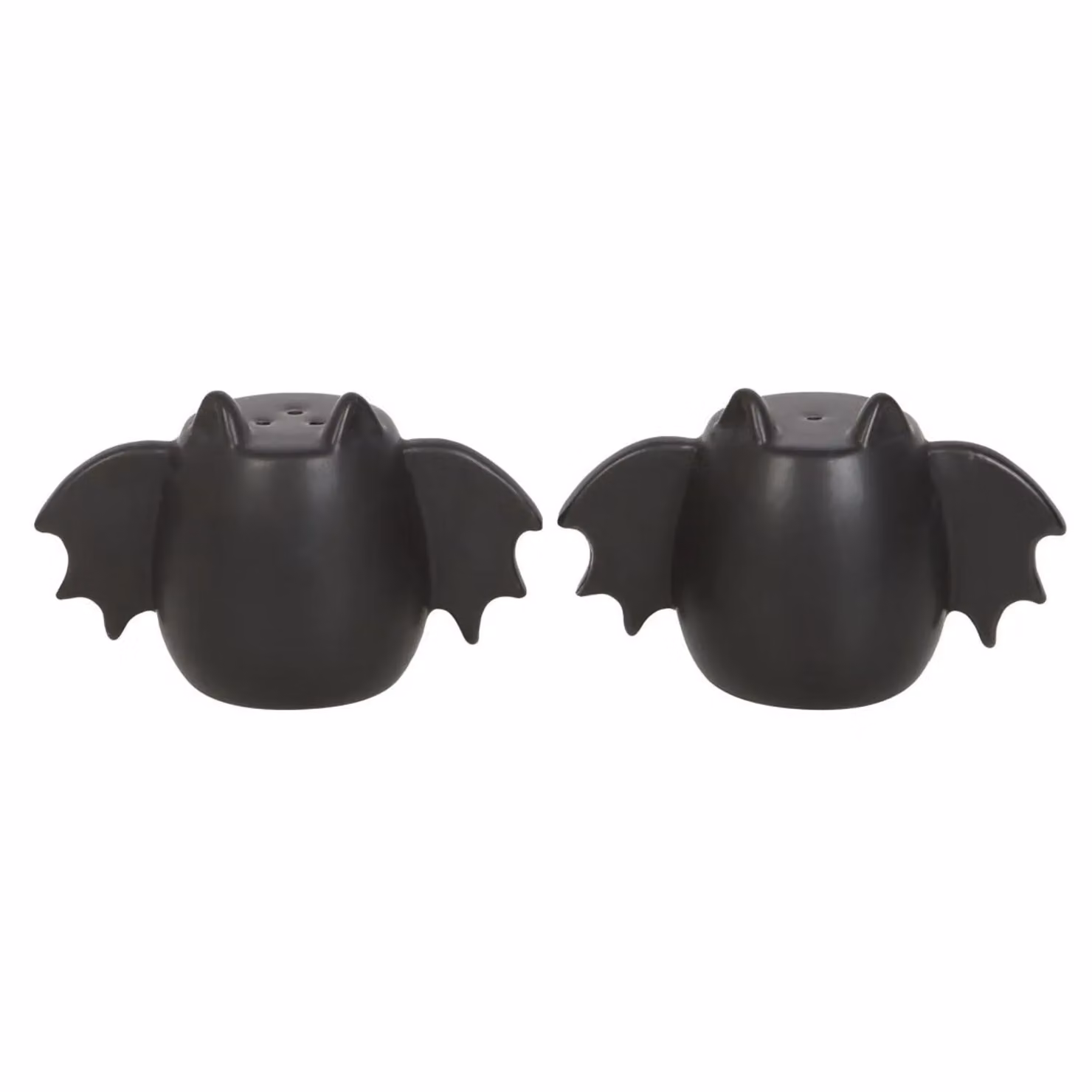 Something Different Dark Lair Bat Wings Salt and Pepper Shakers in Black Ceramic – 2
