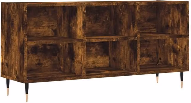 Berkfield Home Industrial TV Cabinet in Smoked Oak Brown, W/D/H: 103.5 x 30 x 50 cm