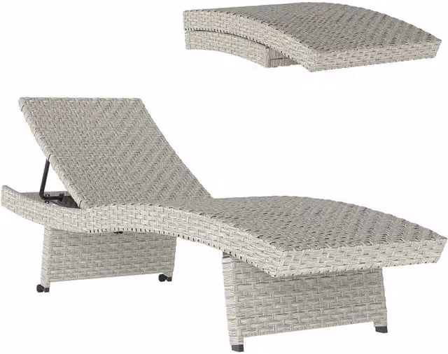 Chilli Grey Polyrattan Sun Lounger with Ergonomic Curve and Multi-Position Glide