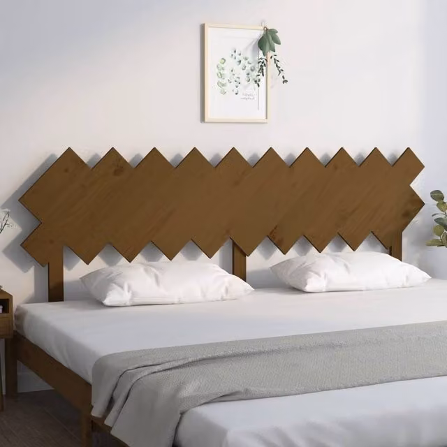 Berkfield Home Beautiful Bed Headboard in Honey Brown Solid Pine Wood, W: 196 cm, D: 3 cm, H: 80.5 cm – 1