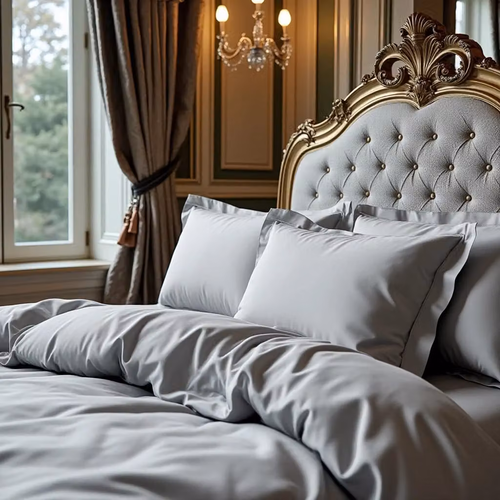 Cuddledown Grey 500 Thread Count Cotton Mako Satin Pillowcase