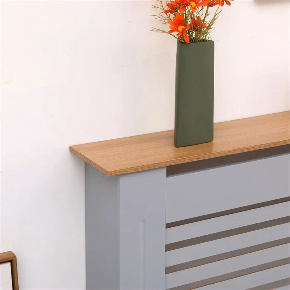 PAWNORA Adjustable MDF Radiator Cover with Slat Grille in Grey – 3
