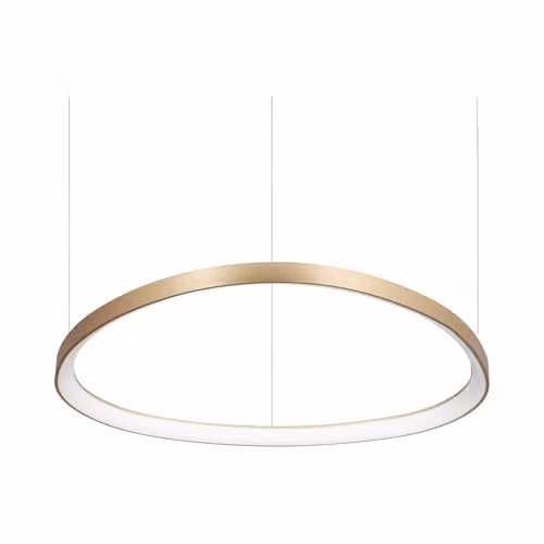 Ideal Lux Gemini SP D81 Oro Modern Suspended LED Ring Pendant Light in Gold/Brass, Height Adjustable