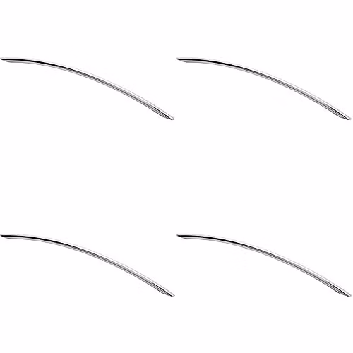 Loops 4 Pack Curved Bow Cabinet Pull Handles in Chrome, 372 x 10 mm with 320 mm Fixing Centres