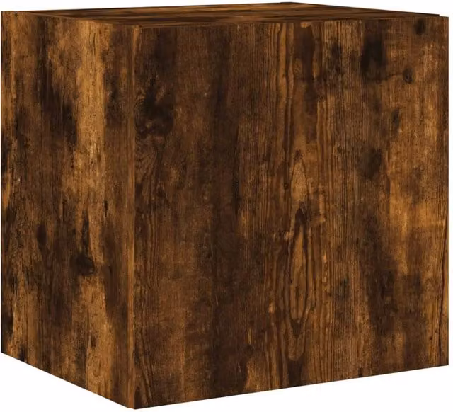 Berkfield Home Modern TV Wall Cabinet with LED Lights in Smoked Oak Brown, W/D/H: 40.5 x 35 x 40 cm – 1