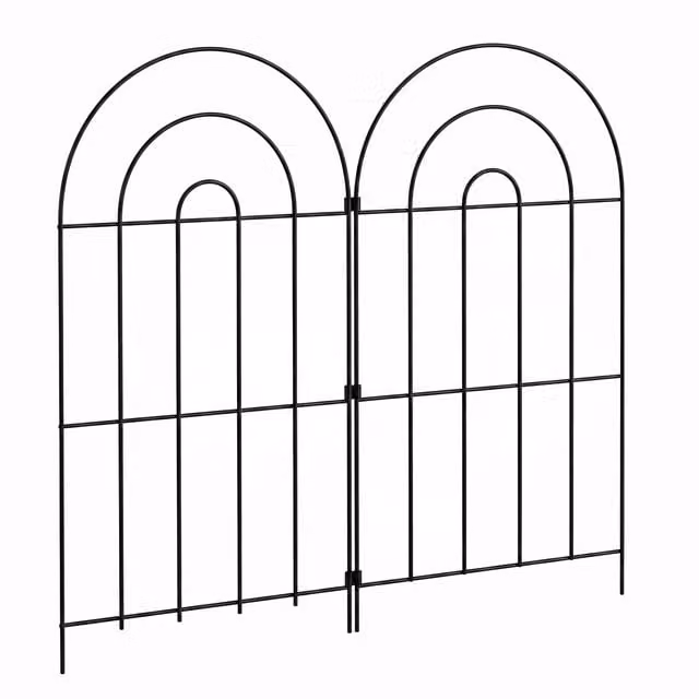 Mountview 10-Piece Black Q195 Steel Palisade Metal Dog Garden Fence