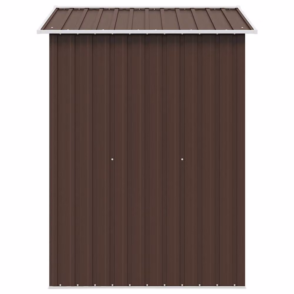 Berkfield Home Brown Galvanised Steel Garden Storage Shed with Sliding Gable Doors W/D/H: 204 x 132 x 186 cm – 4