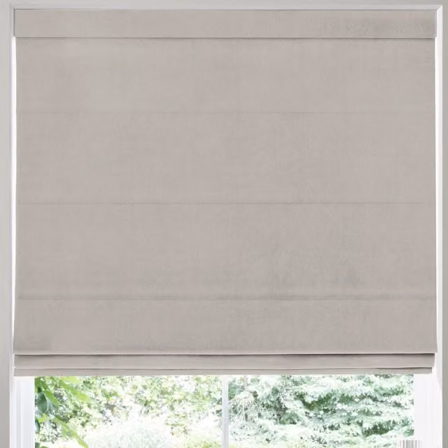 Terrys Florence Velvet Made to Measure Roman Blind in Grey Dove