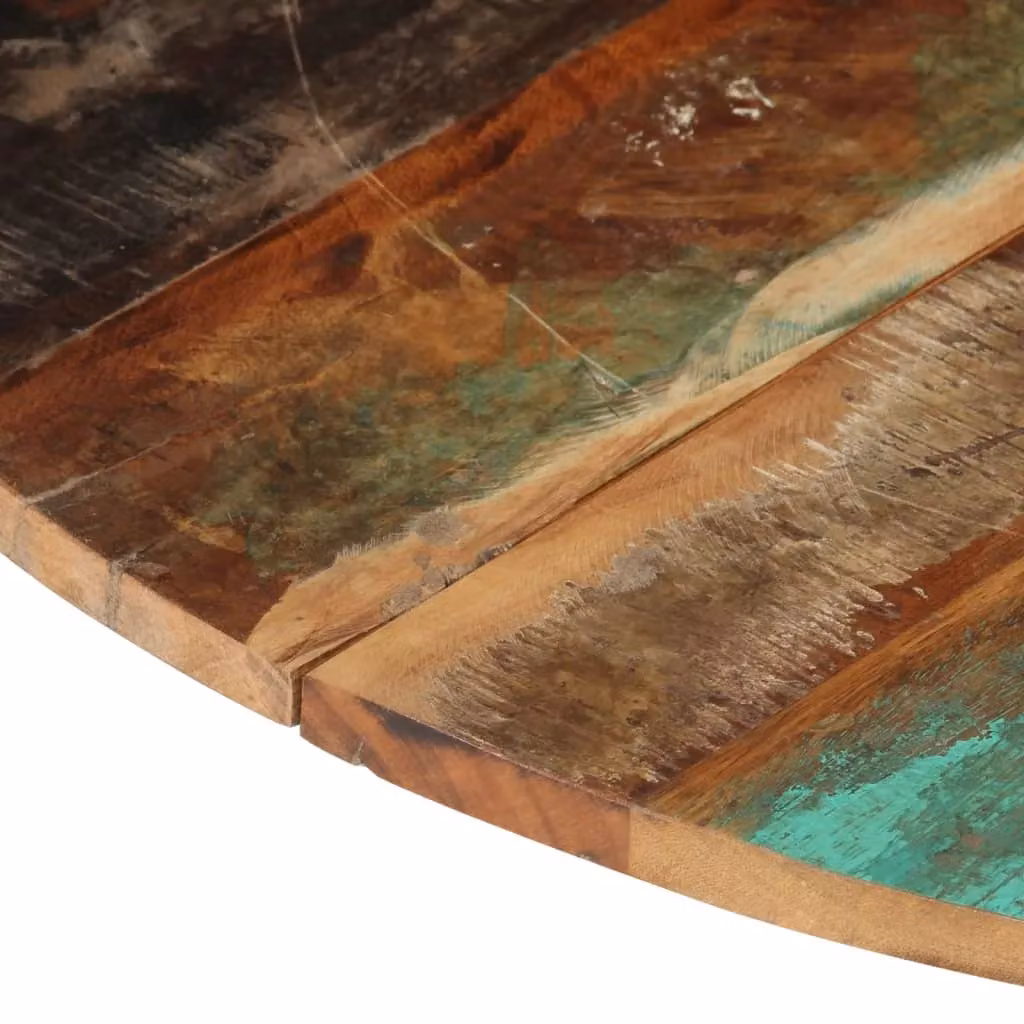 Berkfield Home Round Solid Reclaimed Wood Table Top, Multicolour, Diameter: 80 cm, Thickness: 1.5 cm – 3